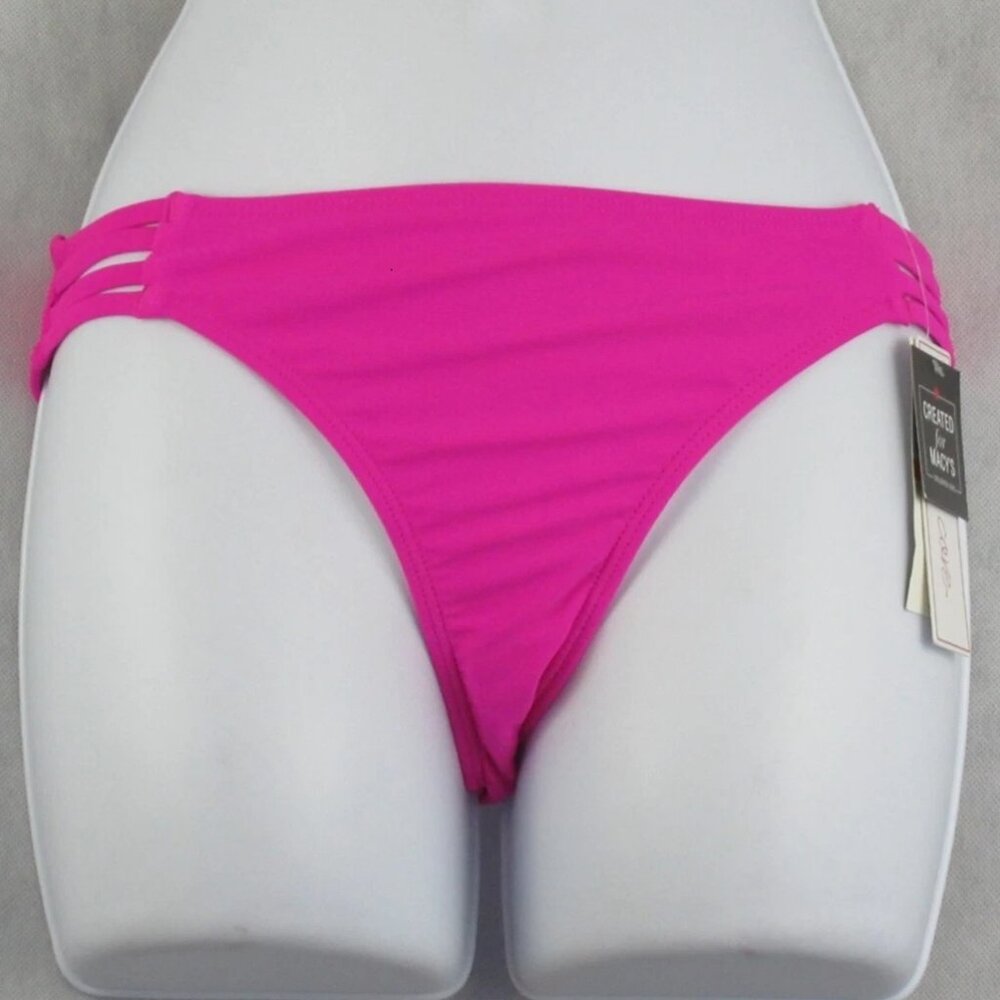 NWT Salt + Cove Juniors Strappy Hipster Bikini Bottom Swimsuit, Pink